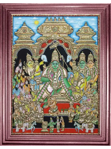 Ramar Pattabishegam Tanjore Painting – Celestial Harmony Edition